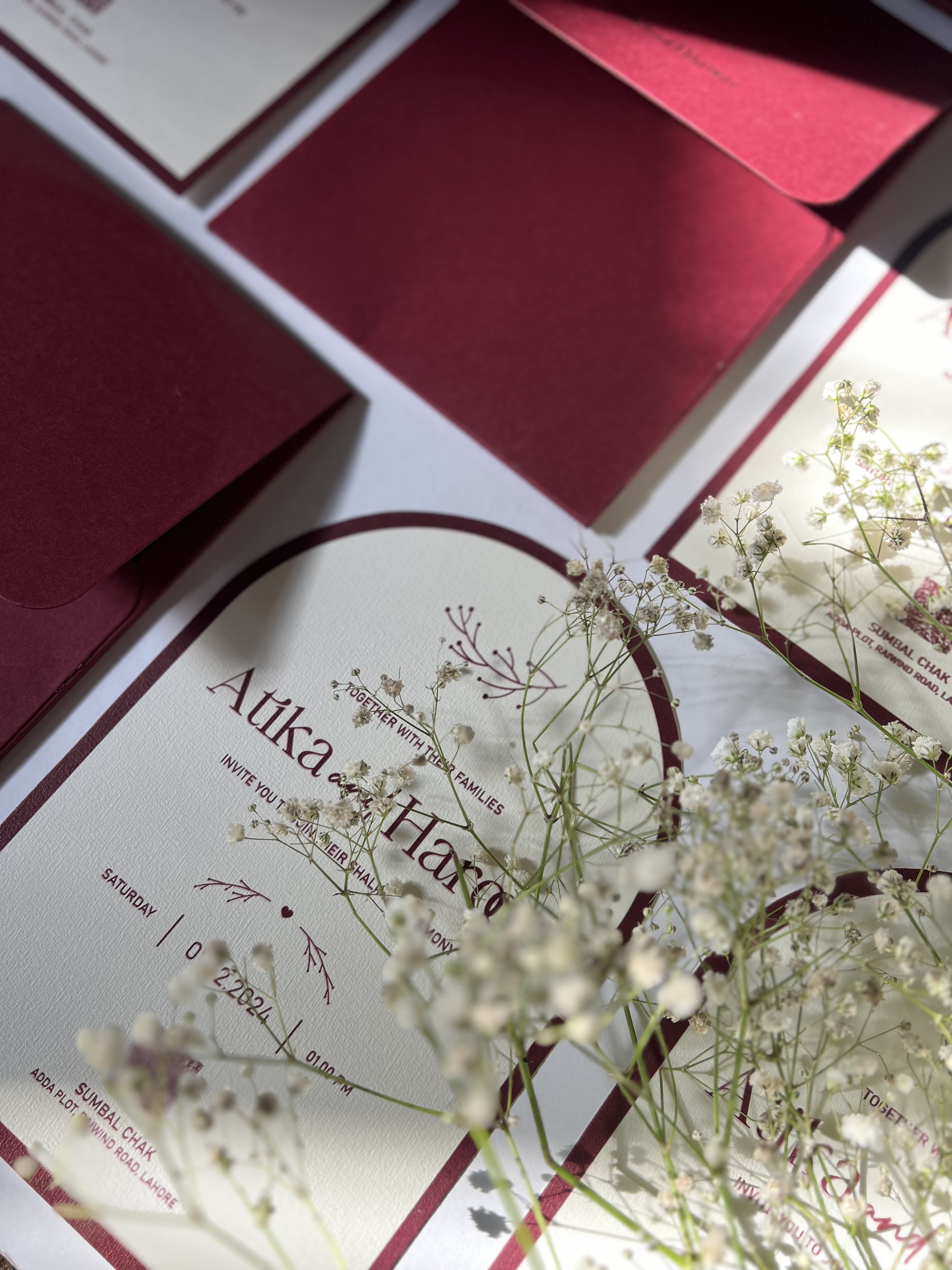 Burgundy Arch Shalima Invitation