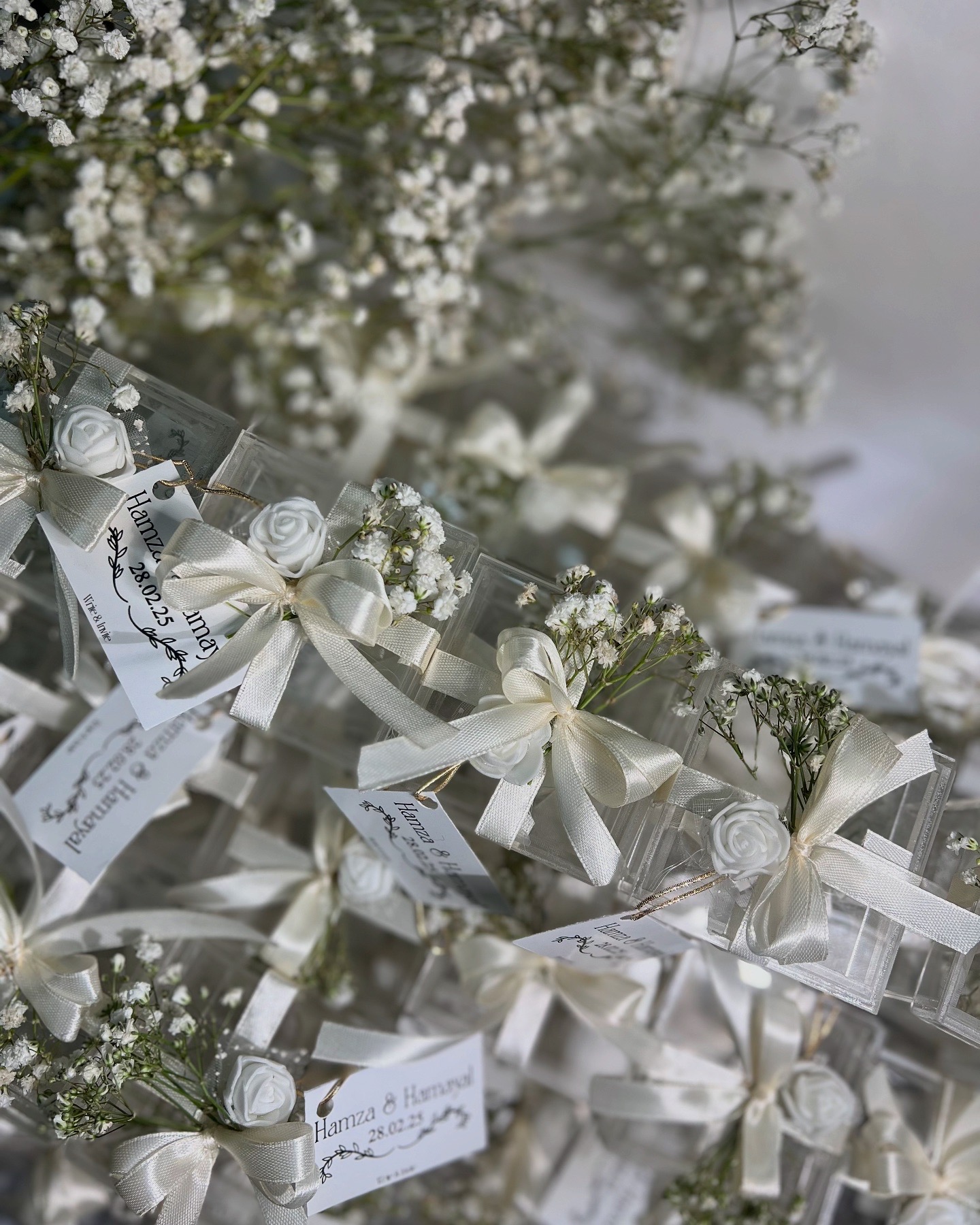 Ivory Floral Acrylic Bid Box